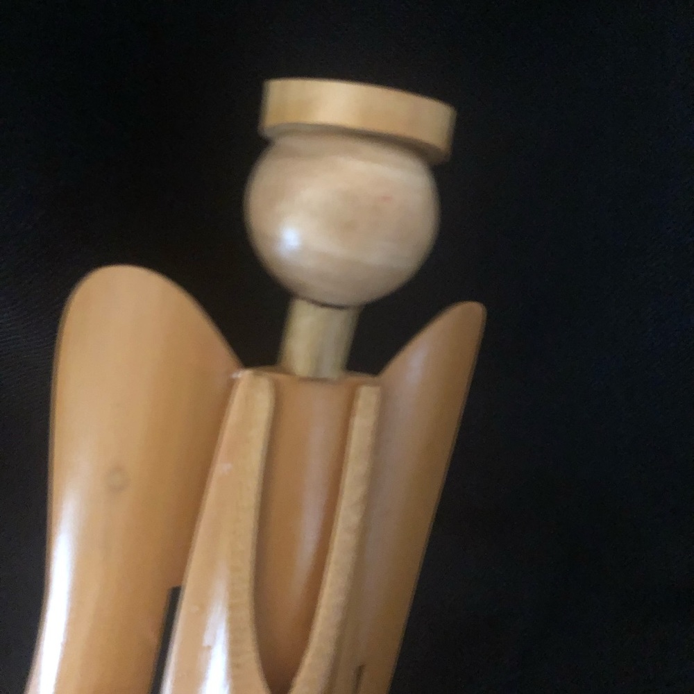 Vintage Hand-Carved Bamboo Angel – Made in Korea – 6.5” Tall - Picture 4 of 9